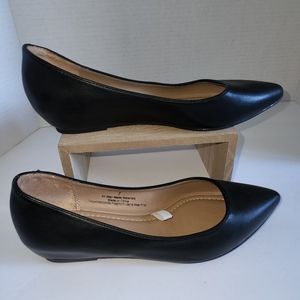 Merona Black Wedge Flats Sz 7